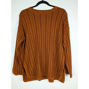 Kerisma Women's Oversized Knit Sweater Size S/M Striped Rust Brown